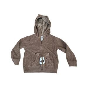 Child Of Mine bear sweatshirt full zip teddy fluffy kangaroo pocket SZ 18-24 MO